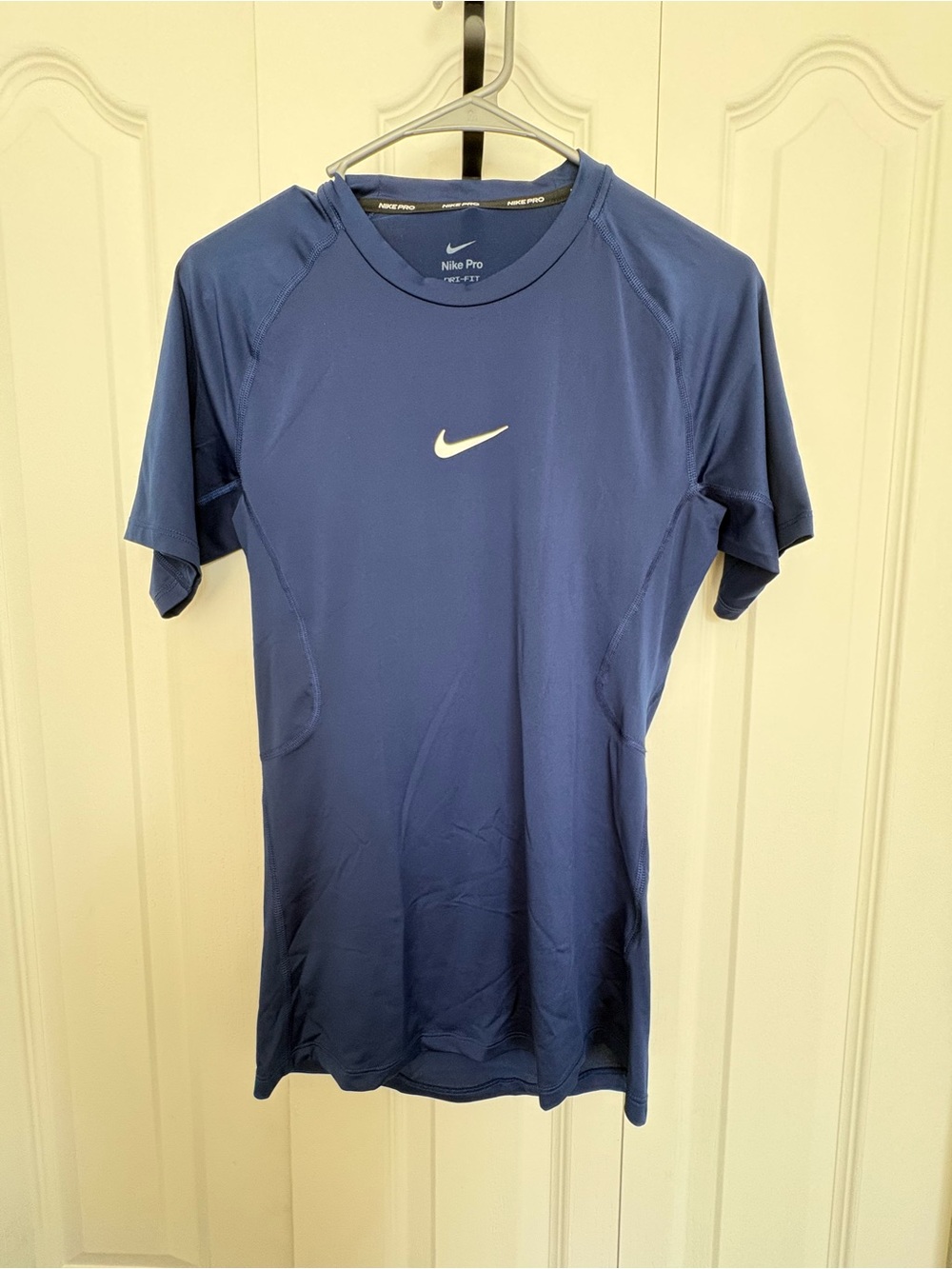 Nike Men's Short Sleeve Performance Tee - Navy with White Swoosh